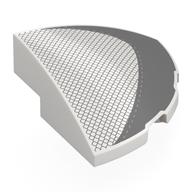 Brick Round Corner, Curved 3 x 3 x 1 Quarter Circle with Dark Bluish Grey Mesh, Shape print