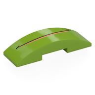 Slope Curved 6 x 2 Double with No Studs with print