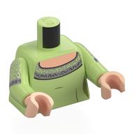 Torso, Yellowish Green Arms, Light Nougat Hands with print