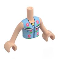 Minidoll Torso Girl with Light Nougat Arms and Hands with print