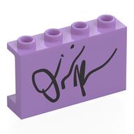 Panel 1 x 4 x 2 with Side Supports - Hollow Studs with print