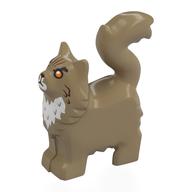 Animal, Cat with Furry Chest with print
