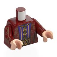 Torso, Dark Red Arms, Light Nougat Hands with print