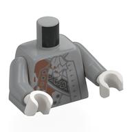 Torso, Light Bluish Gray Arms, White Hands with print