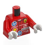 Torso, Racing Suit, HP, SHELL, Ferrari, UniCredit Logo, White 'LECLERC' print, Red Arms, White Hands