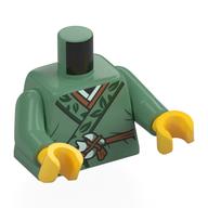 Torso, Sand Green Arms, Yellow Hands with print