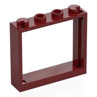 Window 1 x 4 x 3 without Shutter Tabs Dark Red