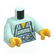 Torso, Light Aqua Arms, Yellow Hands with print