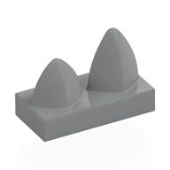Tile Special 1 x 2 with Two Vertical Teeth / Tooth