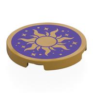 Tile Round 3 x 3 with print