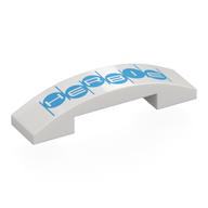 Brick Curved 4 x 1 Double with No Studs with print