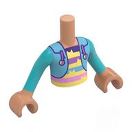 Minidoll Torso Boy with Nougat Arms and Hands with print