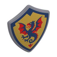 Shield Triangular with Spiked Top with Red/Blue Griffin on Yellow Background print