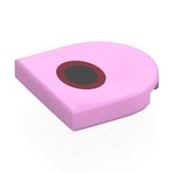 Tile Round 2 x 2 Half Circle with print