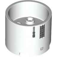 Brick Round 3 x 3 x 2 Recessed Center with 2 x 2 Studs and Axle Hole with Space Ship Truss print