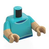 Torso, Dual Molded Arms with Medium Azure Sleeves Pattern, Warm Tan Arms and Hands with print