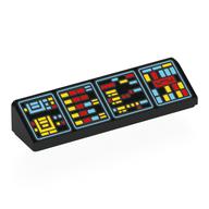 Brick Sloped 30° 1 x 4 x 2/3 with 4 Red/Yellow/Bright Light Blue Control Panels (Enterprise) print