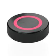 Tile Round 1.5 x 1.5 with Coral Circle Print Black