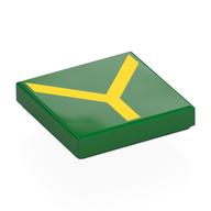 Tile 2 x 2 with Yellow 'Y' print