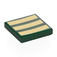 Tile 2 x 2 with 3 Gold Lines print