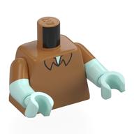 Torso, Dual Molded Arms with Medium Nougat Sleeves Pattern, Light Aqua Arms and Hands with print