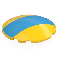 Brick Round Curved 6 x 6 x 1 with Dark Azure Stripe Print Yellow