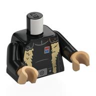 Torso, Black Arms, Warm Tan Hands with print