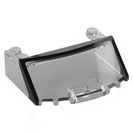 LEGO part Windscreen 5 x 6 x 1 2/3 Curved Front with Black Stripes pattern, Black Pillars print 116173pat0001pr0001