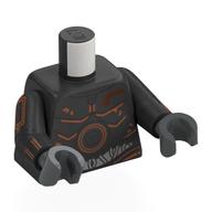 Torso, Droid Metal Plating, Copper Stains, White Wires Print, Pearl Titanium Arms, Dark Bluish Gray Hands