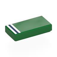 Tile 1 x 2 with White/Dark Blue/White Stripes print