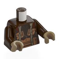 Torso, Dark Brown Arms, Dark Tan Hands with Gold Plating, Dark Tan Hoses Print