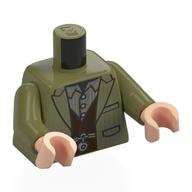 Torso, Olive Green Arms, Light Nougat Hands with print