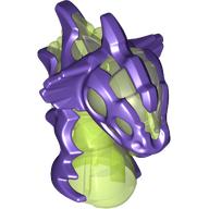 Minifig Head Special, Acid Monster with Trans-Bright Green Eyes, Back pattern