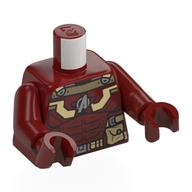 Torso, Armor, Bright Light Yellow Markings, Pouches, Light Bluish Grey Avengers Logo, Straps Print, Dark Red Arms and Hands