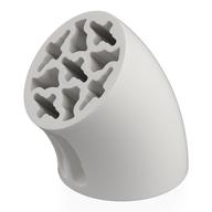 Brick Round 3 x 3 D. Tube with 45° Elbow and Axle Holes (Crossholes) at Each End White