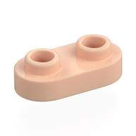 Plate Special 1 x 2 Rounded with 2 Open Studs Light Nougat