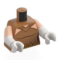 Torso, Dual Molded Arms, Dress, Dark Red Trim, Gold Decorations, Light Nougat Chest Print, Light Nougat Sleeves Pattern, White Arms and Hands
