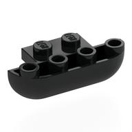 Brick Round, Curved Inverted Triple 1 x 3 x 1 with 1 x 2 Extension Black