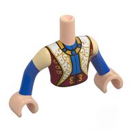 Minidoll Torso Man with Light Nougat Arms and Hands with print