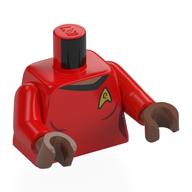 Torso, Red Arms, Medium Brown Hands with print