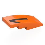 Slope Curved 4 x 2 No Studs with print