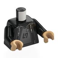 Torso, Black Arms, Warm Tan Hands with print