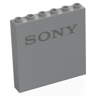 Panel 1 x 6 x 5 with Dark Bluish Grey 'SONY' Print Light Bluish Gray
