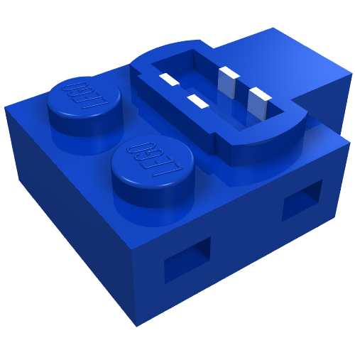 LEGO part Plate Special, 2 x 2 Power Functions Wire Connector [Undetermined Bottom Type]
