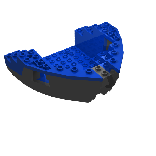 Boat Hull Section, Small Bow 12 x 12 x 5 1/3 with Green Top [Complete Assembly]