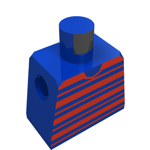 LEGO part Minifig Torso with Red Horizontal Stripes Print