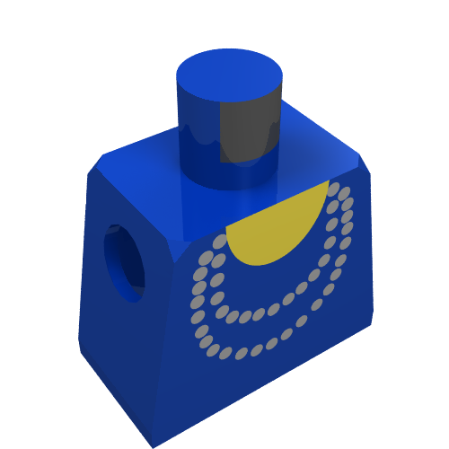 LEGO part Torso Necklace Gold and Yellow Undershirt Print