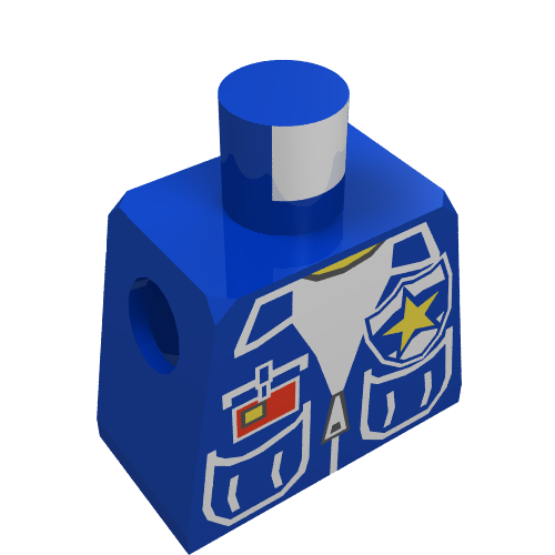 LEGO part Minifig Torso with Vest, Patch Pockets, and Police Badge Print
