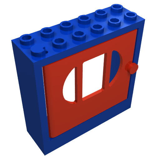 LEGO part Fabuland, Door Frame 2 x 6 x 5 with Red Door