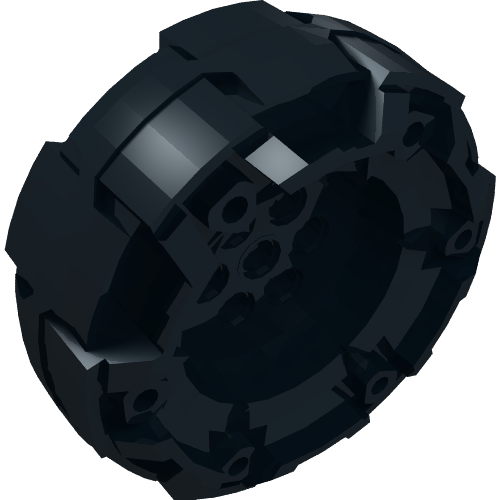 Wheel Hard Plastic, Treaded with 7 Pin Holes and 6 Small Holes (11094)